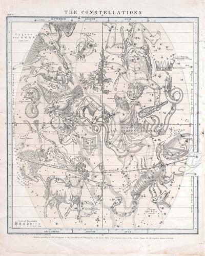 [RPCNS2-18X24LG] Constellations: July, August, September (Gold, 18x24-LANDSCAPE)